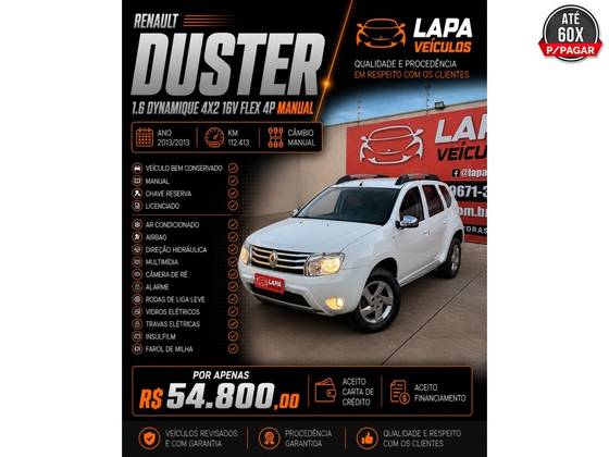 RENAULT DUSTER 1.6 DYNAMIQUE 4X2 16V FLEX 4P MANUAL RENAULT DUSTER 1.6 DYNAMIQUE 4X2 16V FLEX 4P MANUAL